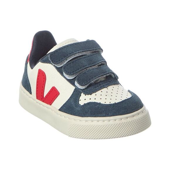 Veja Small V-10 Leather & Suede Sneaker Blue